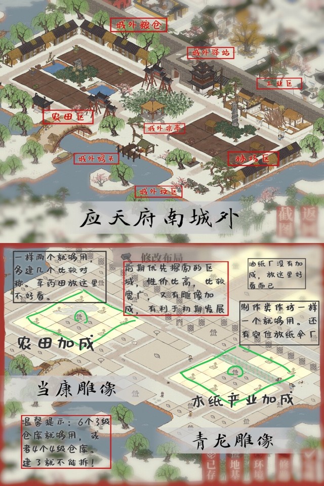 江南百景图应天府怎么布局?