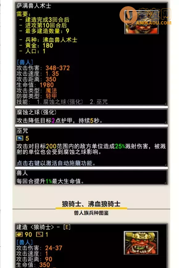 魔兽争霸3《军团战争》种族兵种图鉴攻略