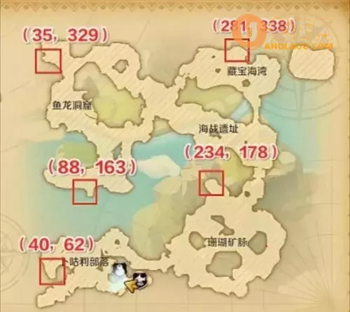 《龙之国物语》卜咕利海湾宝藏位置攻略