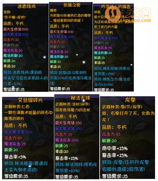 《再刷一把》第13层装备图鉴