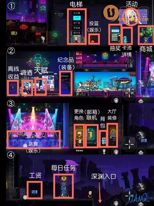 《霓虹深渊无限》游戏大厅功能解析